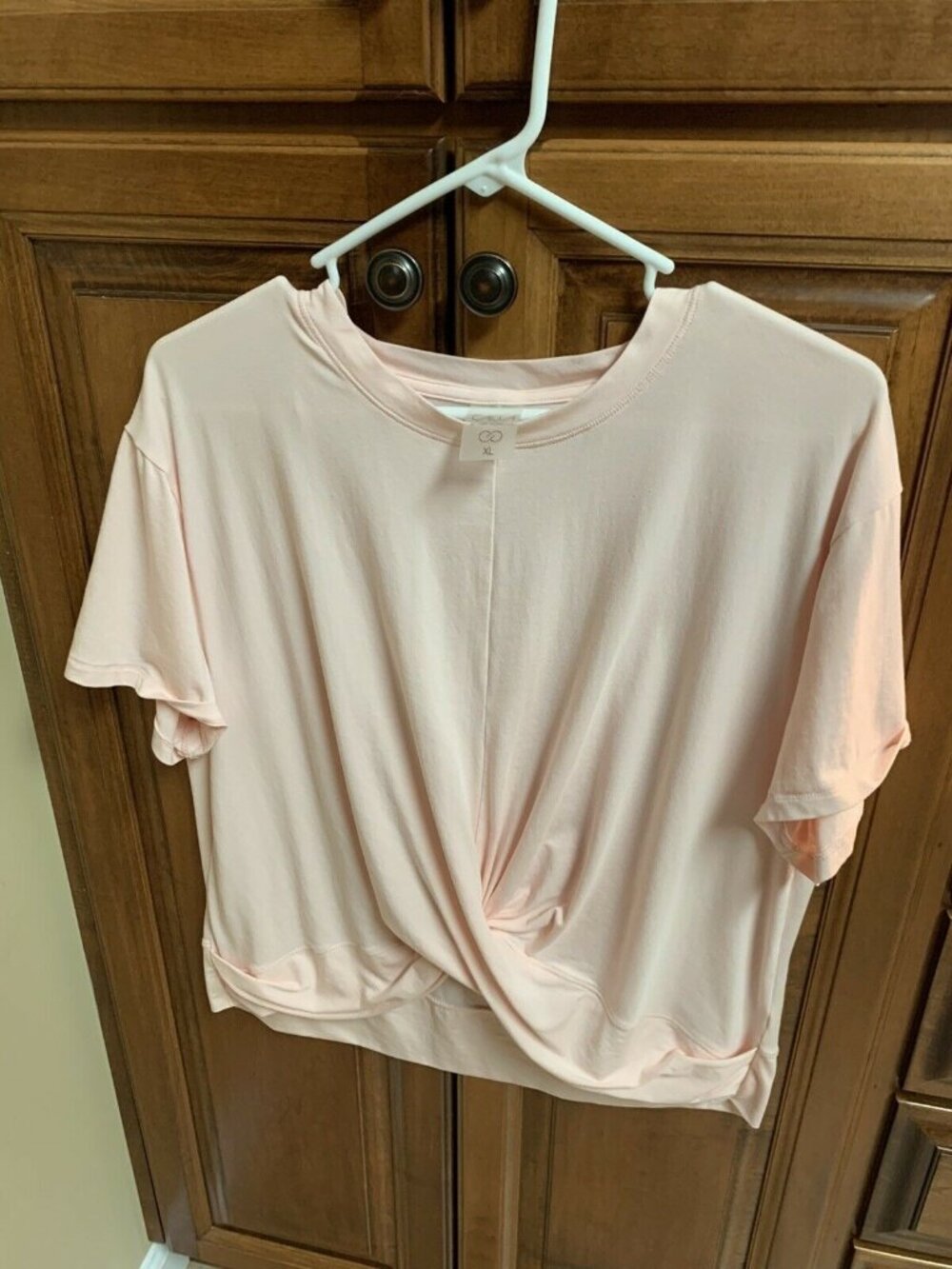 Calia By Carrie Underwood Women’s Pink Short Sleeve Sz XL Gathered Shirt U8-18